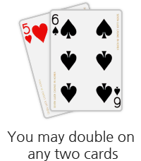 You may double on any two cards